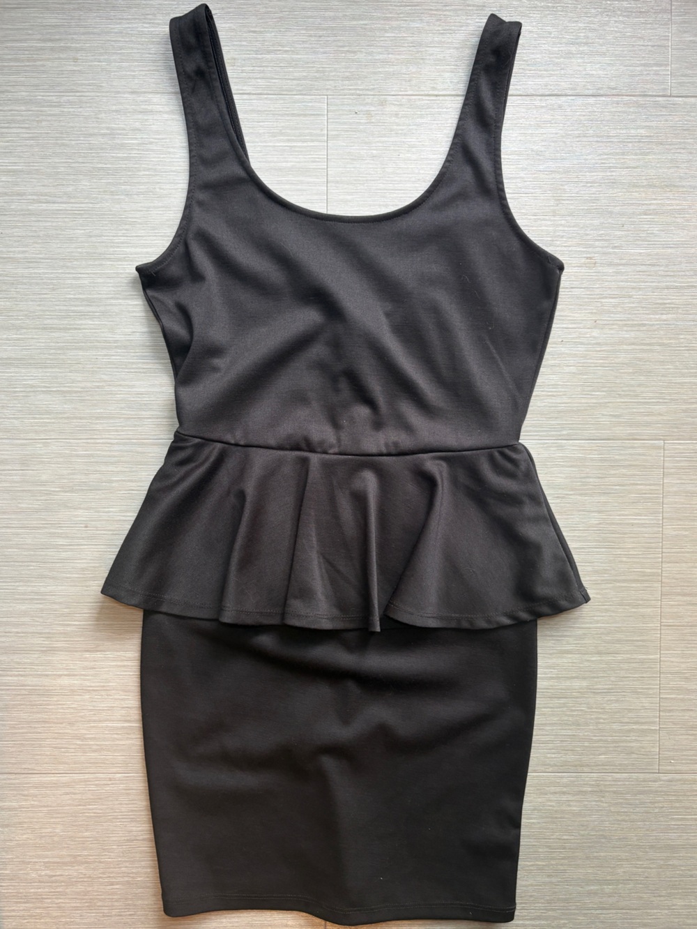 Women’s Black Peplum Bodycon Dress - Classic Tank Style